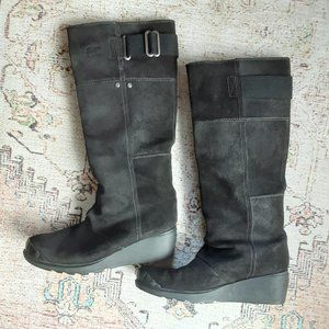 sorel boots wedge black
